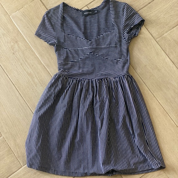 Minkpink navy and white stripped mini dress, Small - Picture 1 of 7